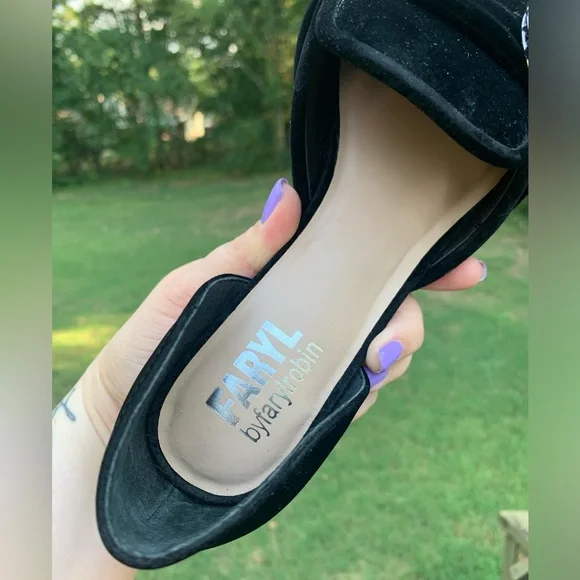 Velvet Pointed Rhinestone Ring Slip-On Loafers - Picture 8 of 16